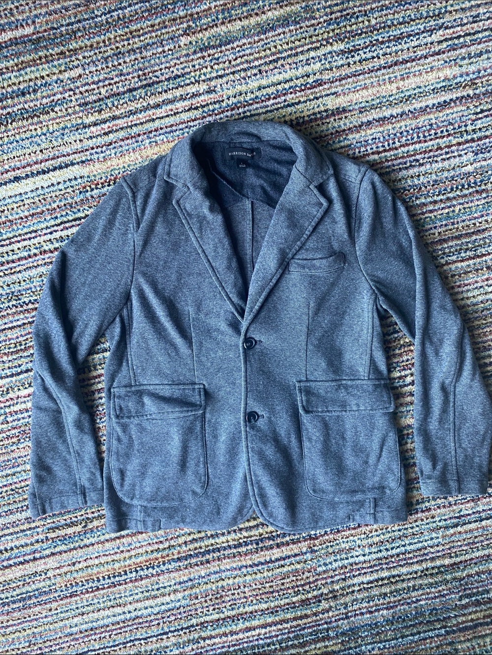 Harrison Davis Men's Gray Knit Blazer L